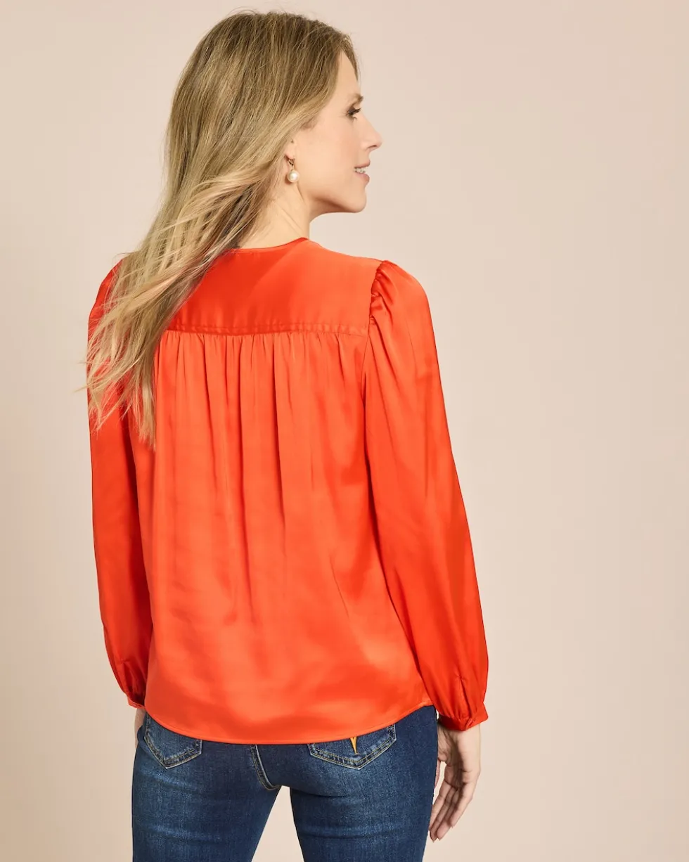 Bluse in Satin-Optik