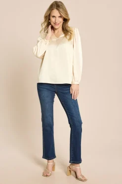 Bluse in Satin-Optik