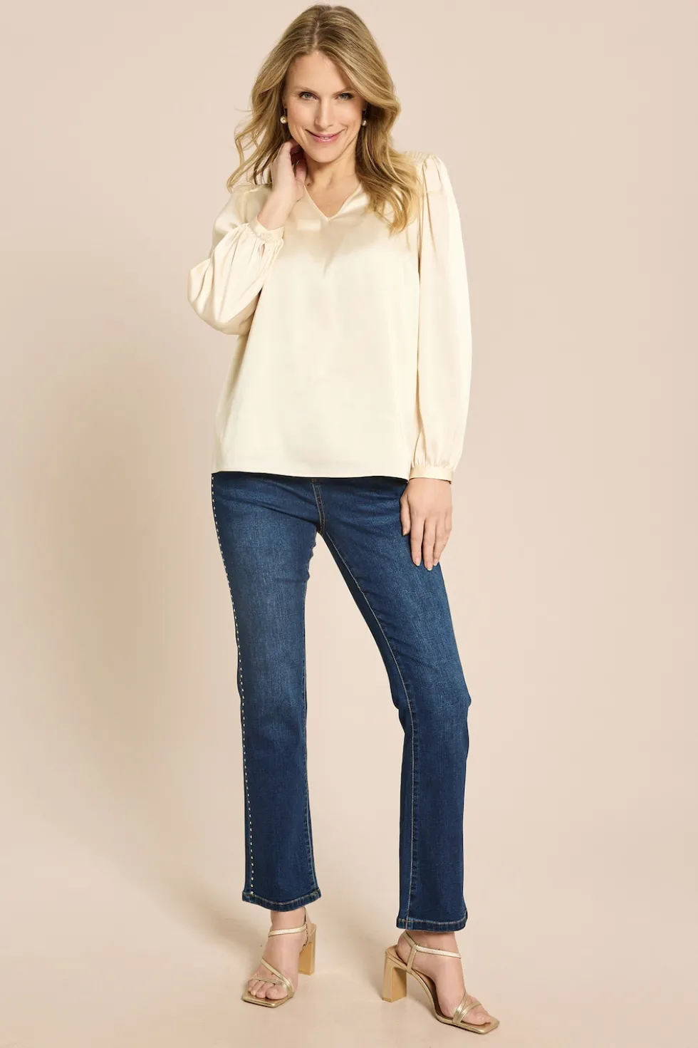 Bluse in Satin-Optik