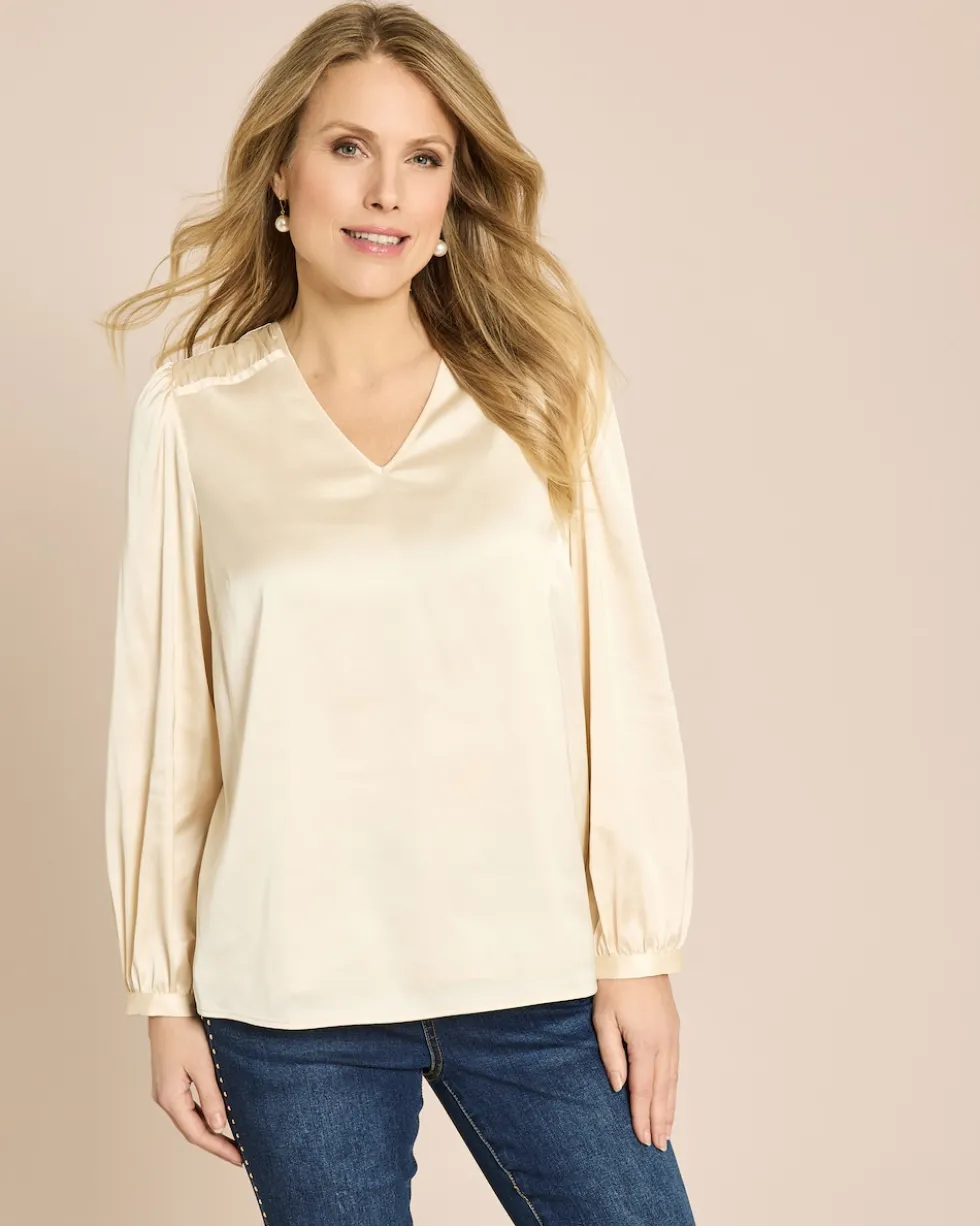 Bluse in Satin-Optik