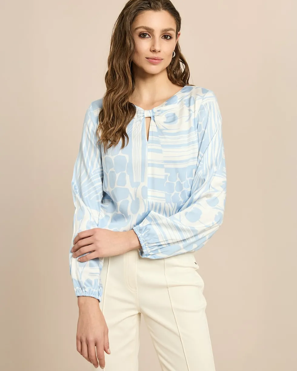 Bluse in Viscose-Stretch mit Druck