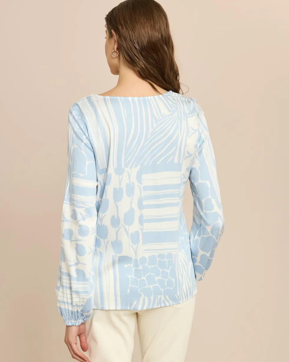 Bluse in Viscose-Stretch mit Druck