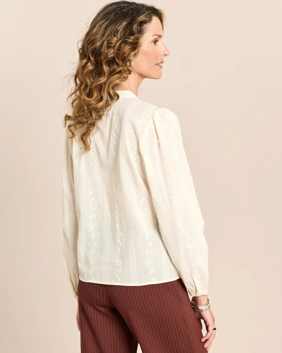 Bluse mit Blumenstickerei