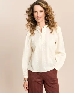 Bluse mit Blumenstickerei