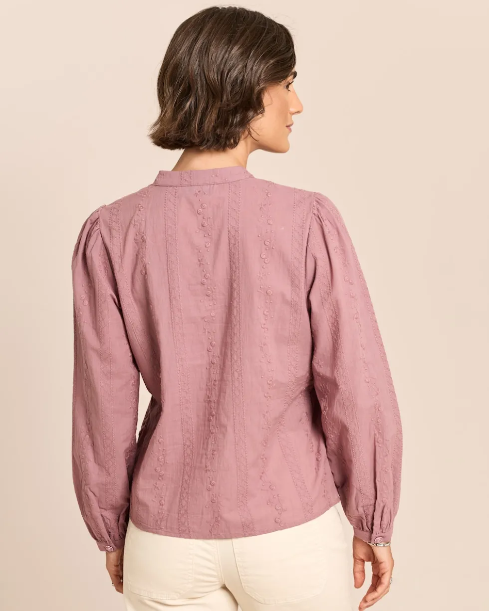 Bluse mit Blumenstickerei