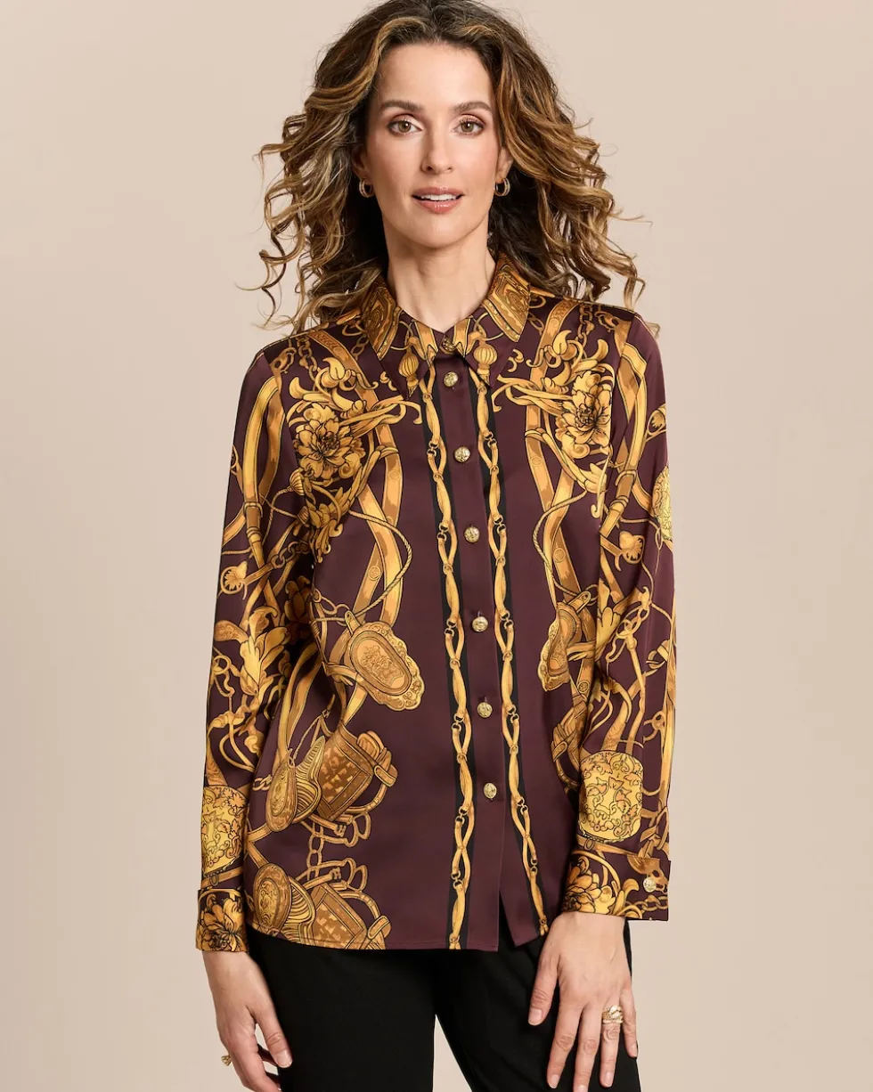 Bluse mit Ornamentdruck