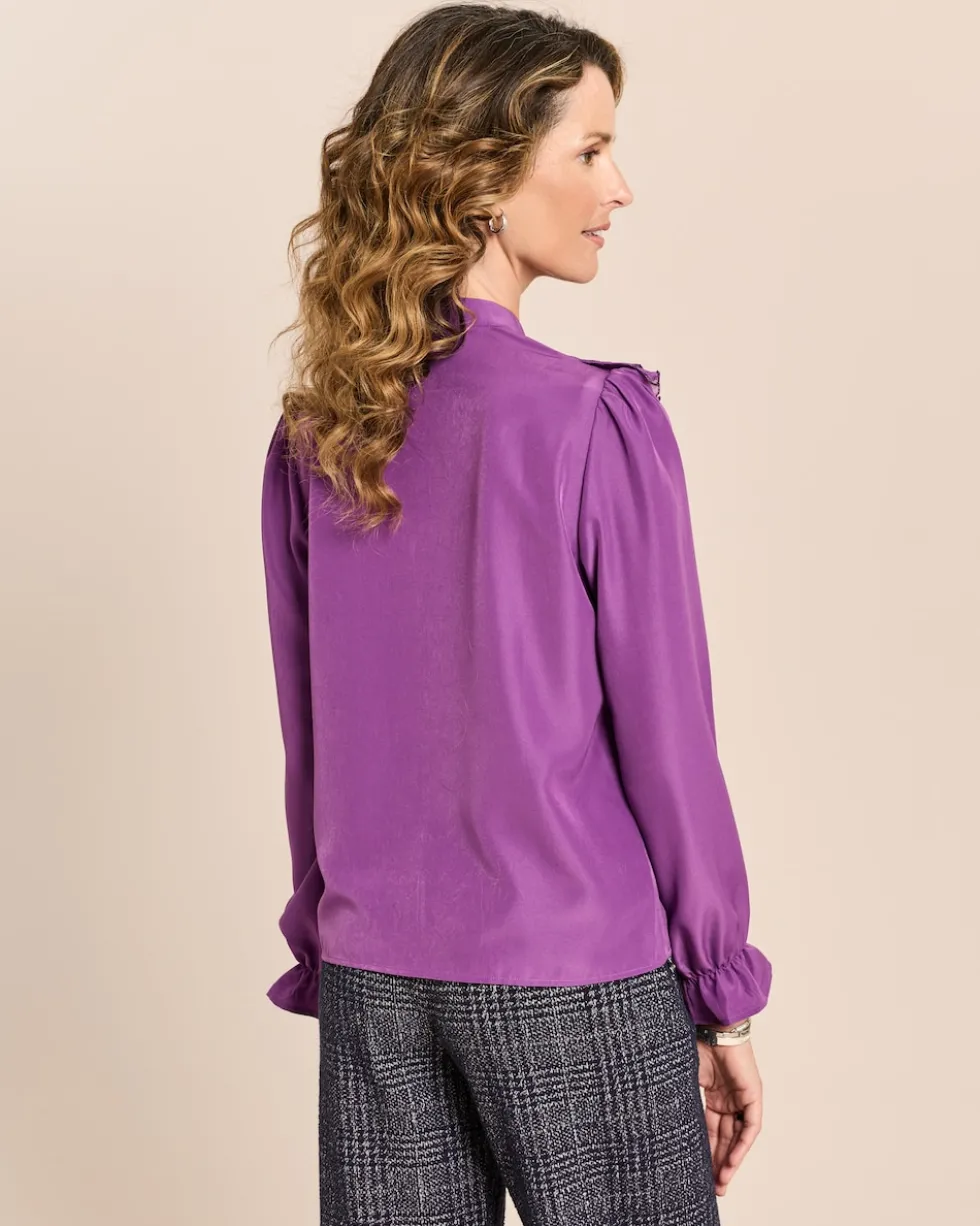 Bluse mit Rüschen und Schleifendetail