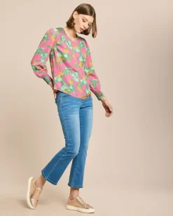 Bluse mit Smock-Detail