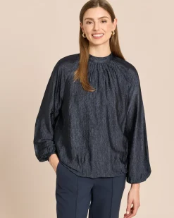 Bluse mit Stehkragen