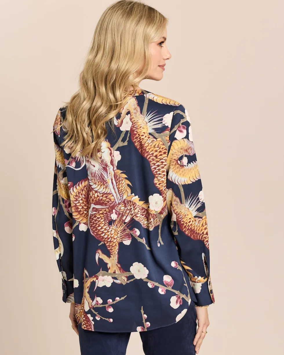 Bluse mit V-Ausschnitt