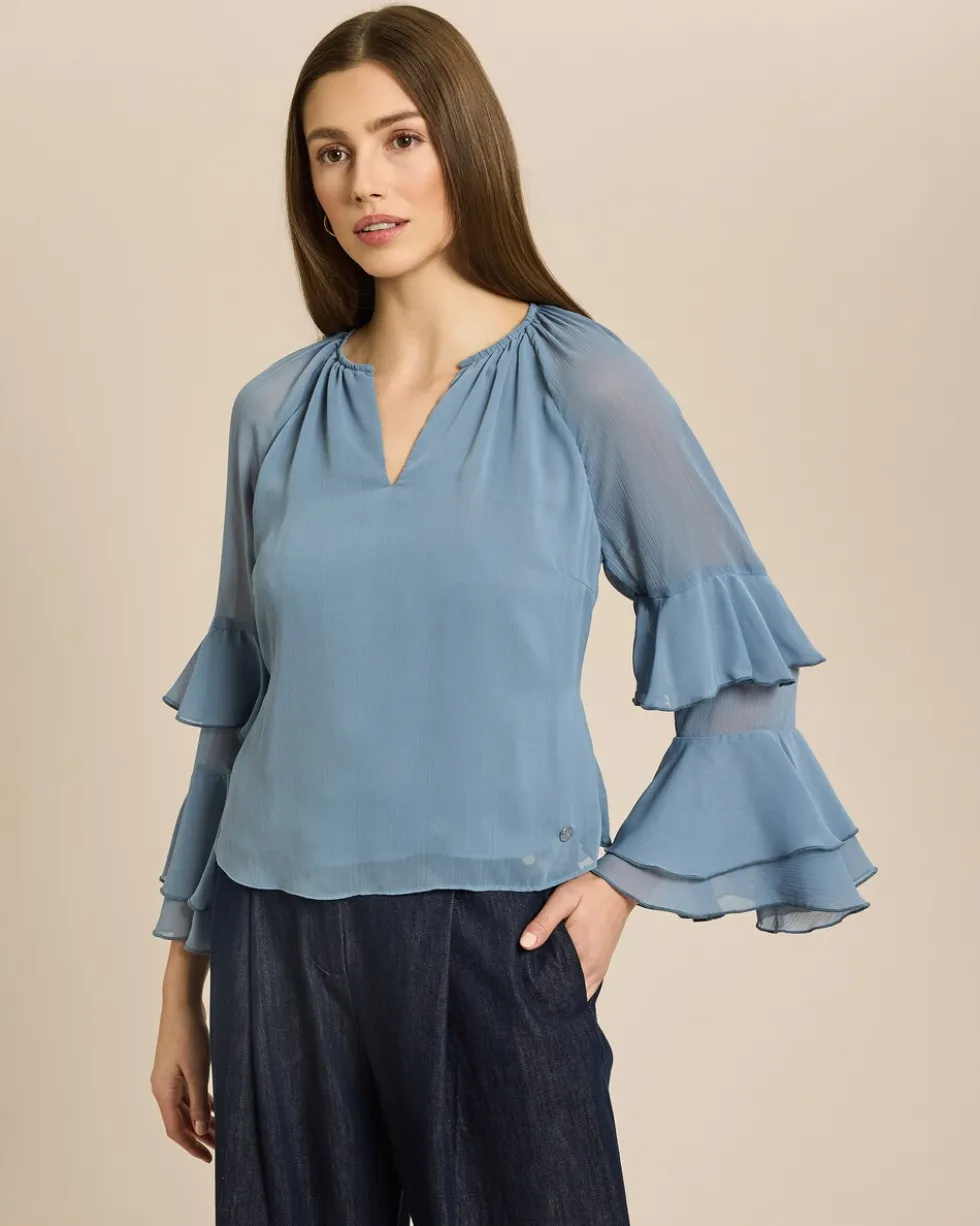 Bluse mit Volants