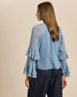 Bluse mit Volants