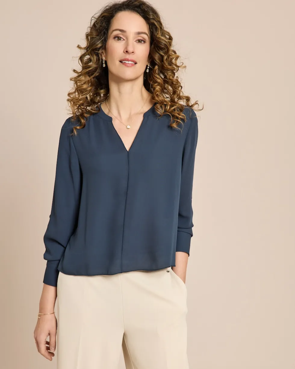 Bluse mit Ziernähten
