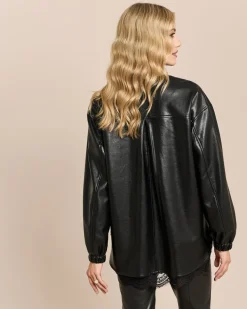 Blusenjacke in Lederimitat