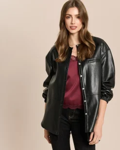 Blusenjacke in Lederimitat