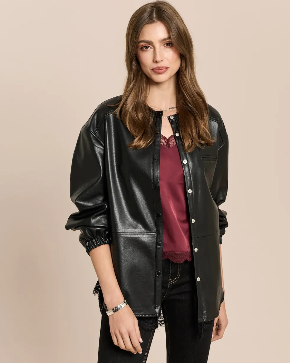 Blusenjacke in Lederimitat