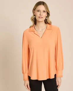 Blusenshirt mit Spitzenkragen