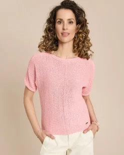 Bändchengarn-Pullover kurzarm