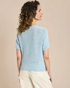 Bändchengarn-Pullover kurzarm