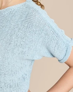 Bändchengarn-Pullover kurzarm