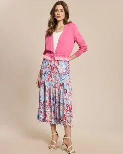 Bolero Strickjacke mit Mesheinsätzen