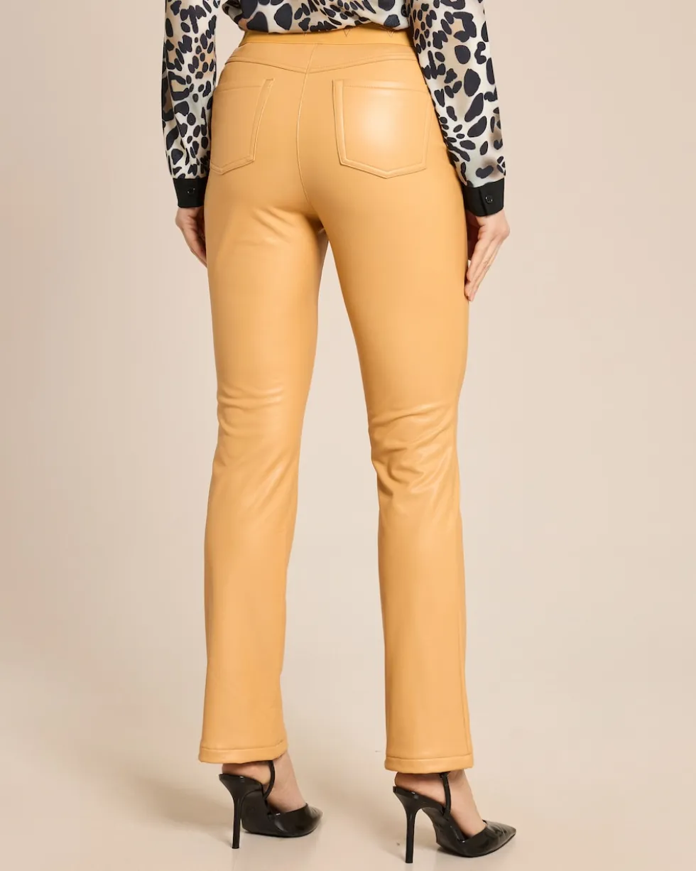 Bootcut-Hose aus Lederimitat