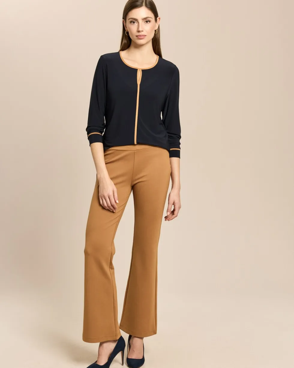 Bootcut Hose aus Ponte mit Steinchen