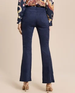 Bootcut-Hose in Velourimitat
