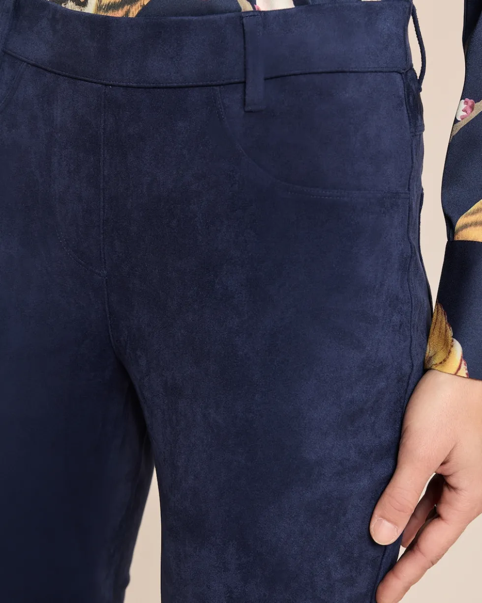 Bootcut-Hose in Velourimitat
