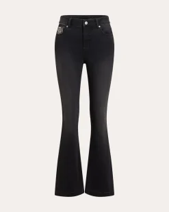 Bootcut Jeans mit Leo-Detail