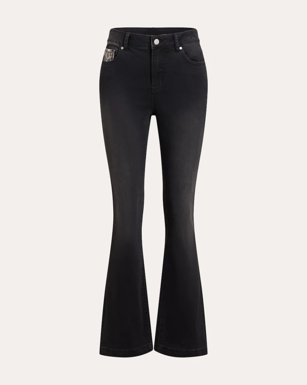 Bootcut Jeans mit Leo-Detail