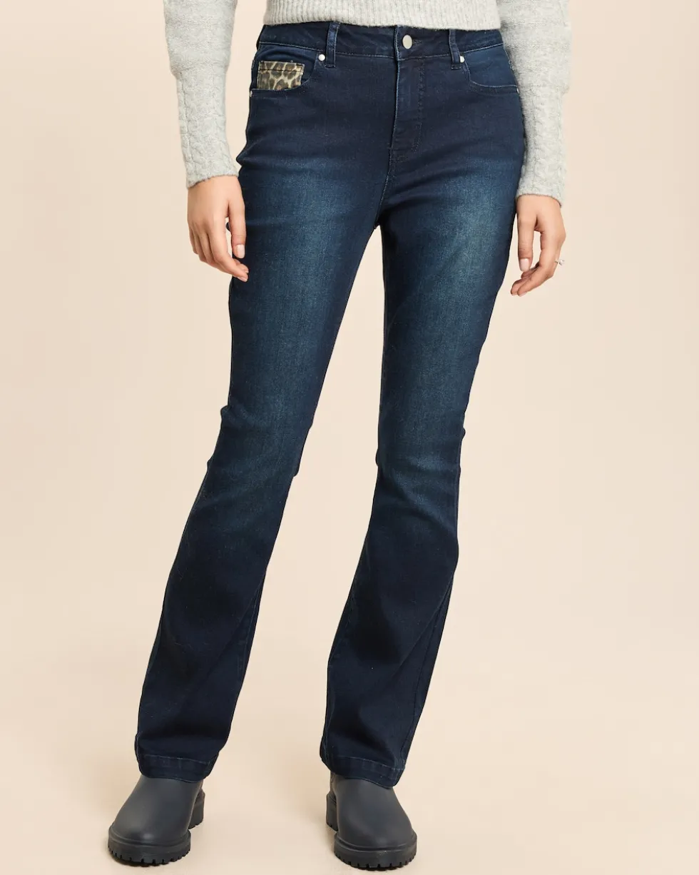 Bootcut Jeans mit Leo-Detail