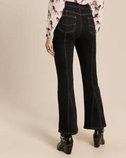 Bootcut Jeans mit Zierstepp