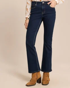 Bootcut Jeans mit Zierstepp