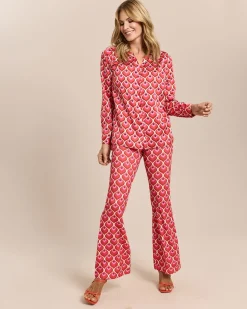 Bootcut Jerseyhose mit Exklusivdruck