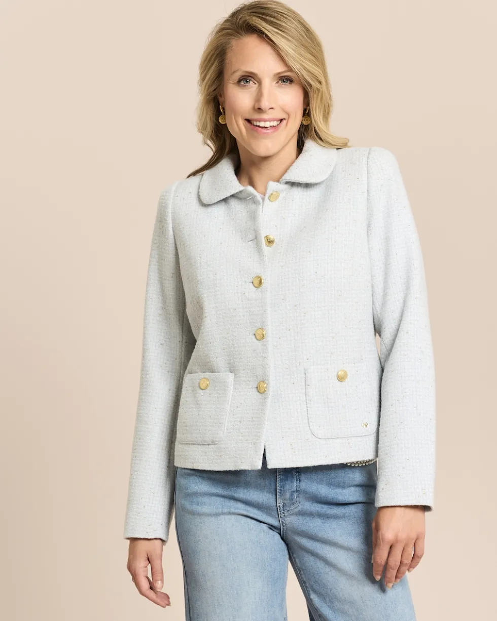 Boucle Blazer mit Bubi-Kragen