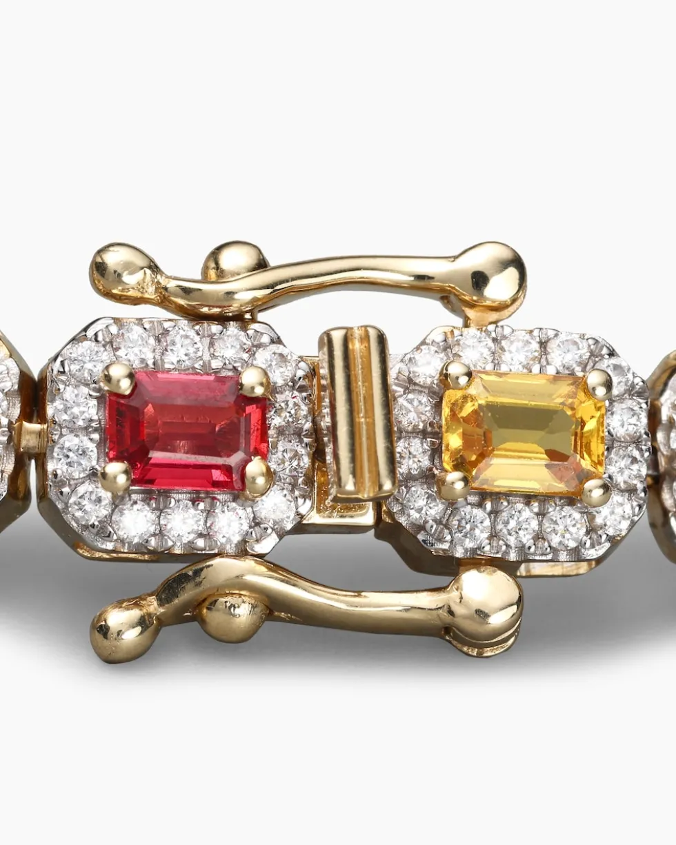 Brillant-Armband mit Saphiren