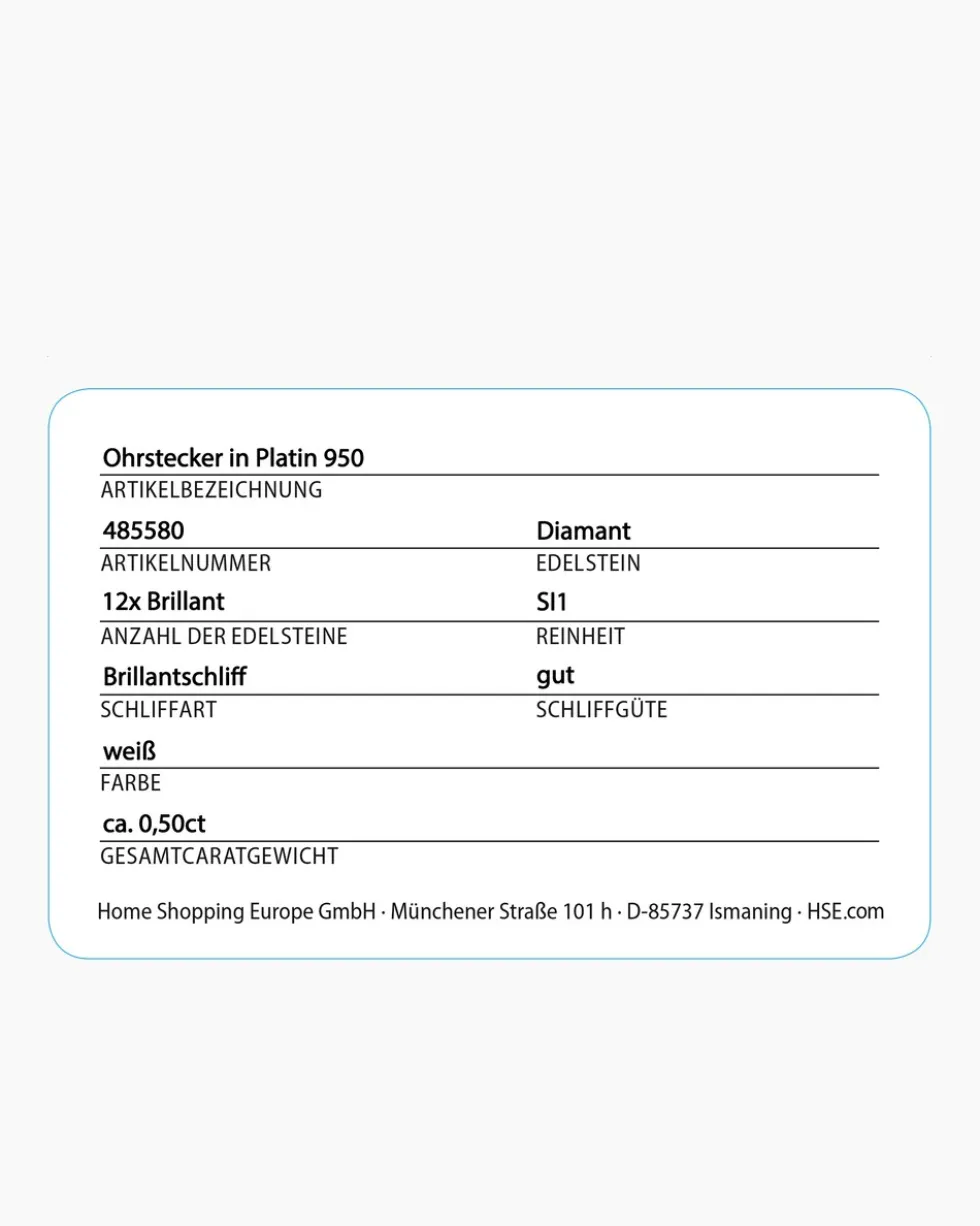Brillant-Ohrstecker 0,50 ct
