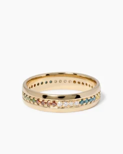 Brillantring mit farbbehandelten Diamanten