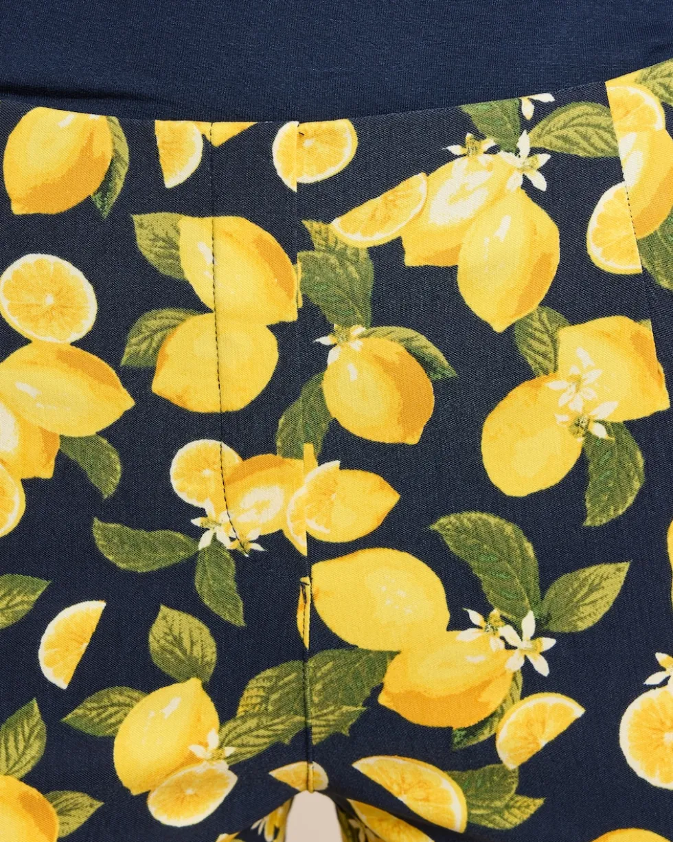 Capri Schlupfhose mit Zitronen-Druck