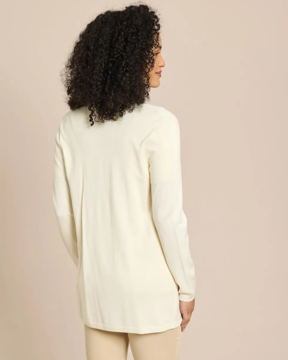 Cardigan 1/1-Arm mit Ajour-Rippe