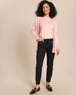 Cardigan 1/1-Arm mit Ajour-Rippe