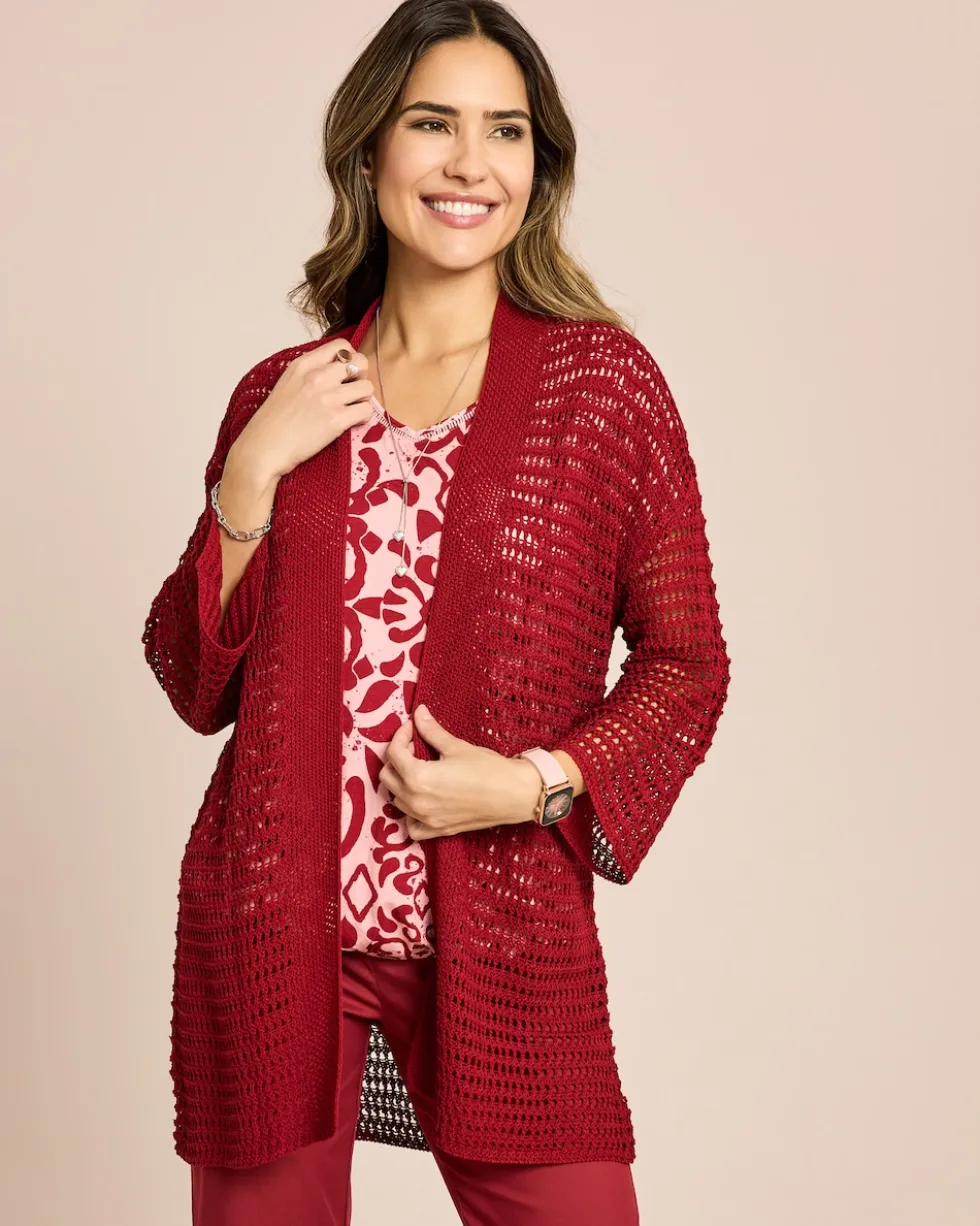 Cardigan in Häkel-Optik