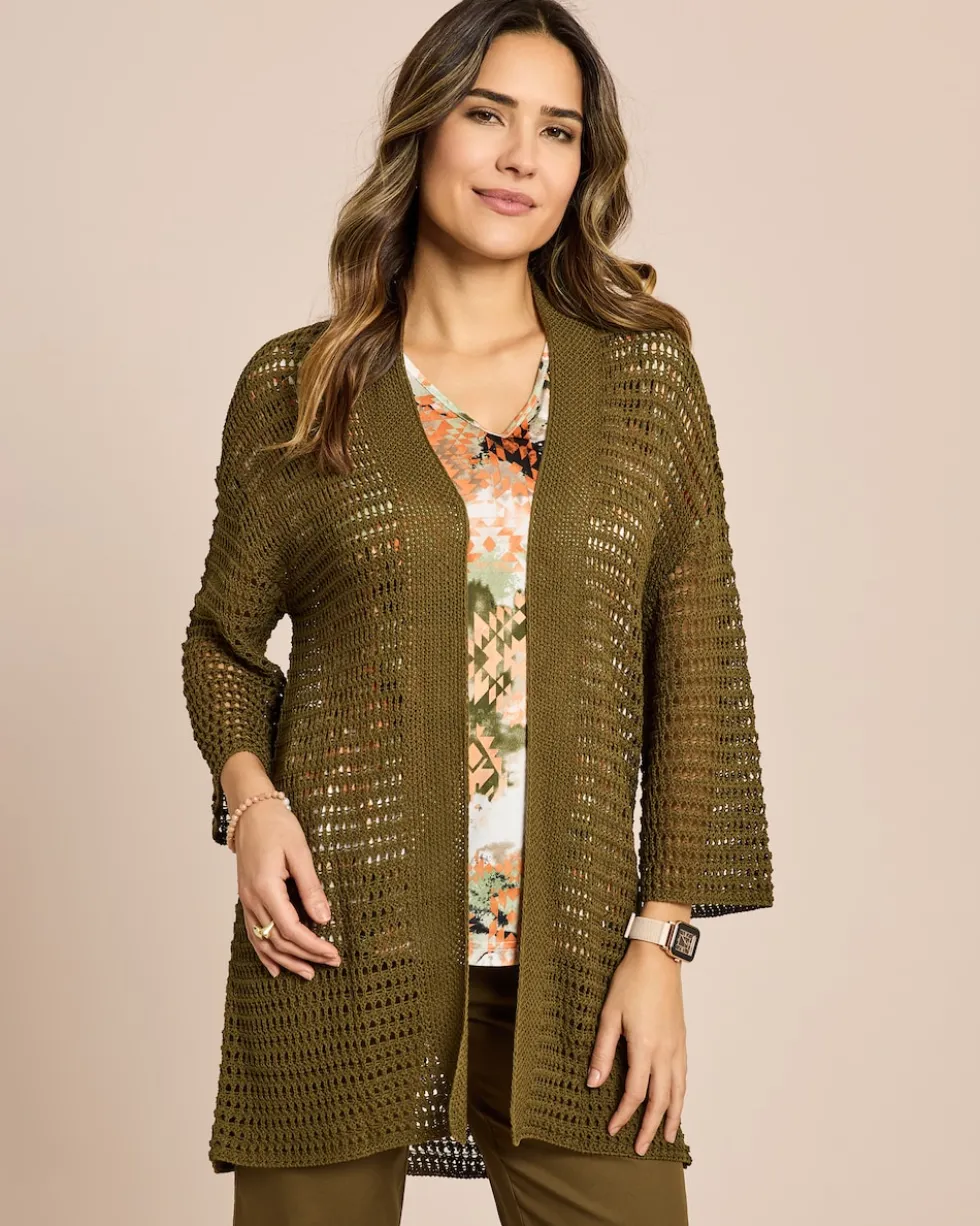 Cardigan in Häkel-Optik