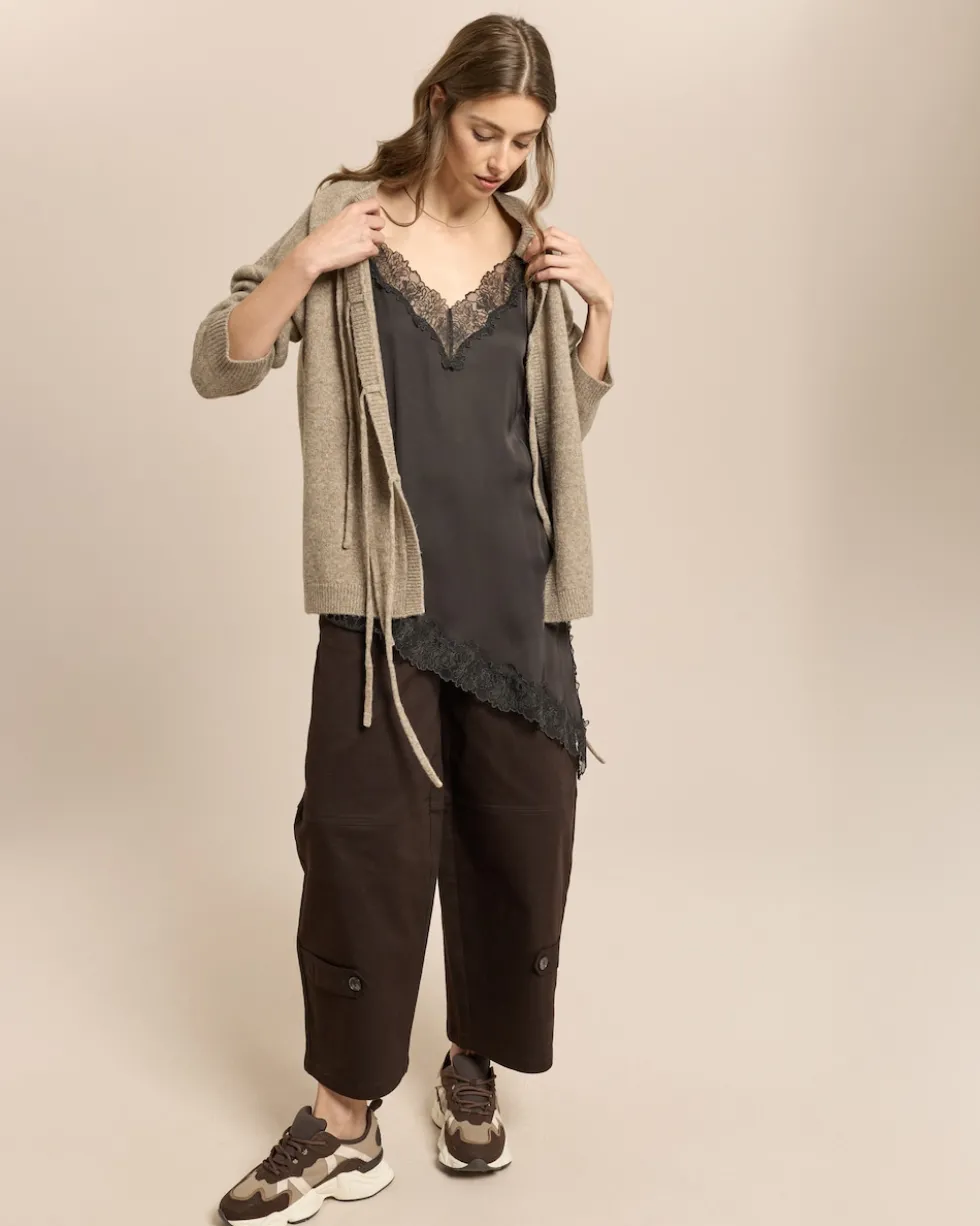 Cardigan mit Bindedetails