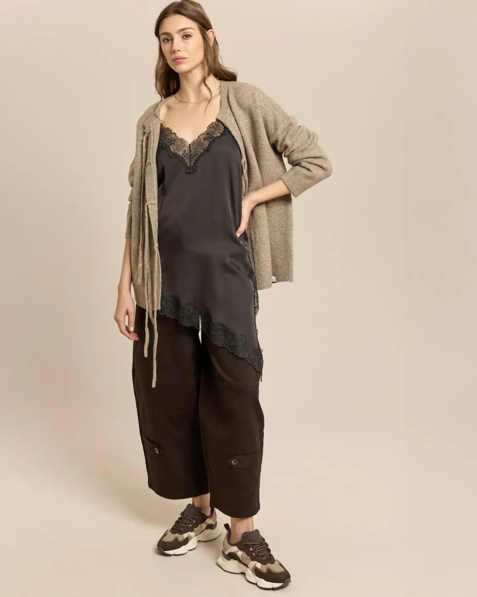 Cardigan mit Bindedetails