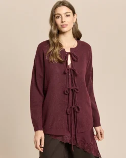 Cardigan mit Bindedetails