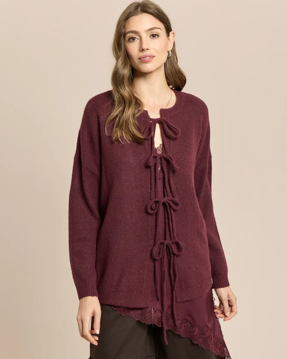 Cardigan mit Bindedetails