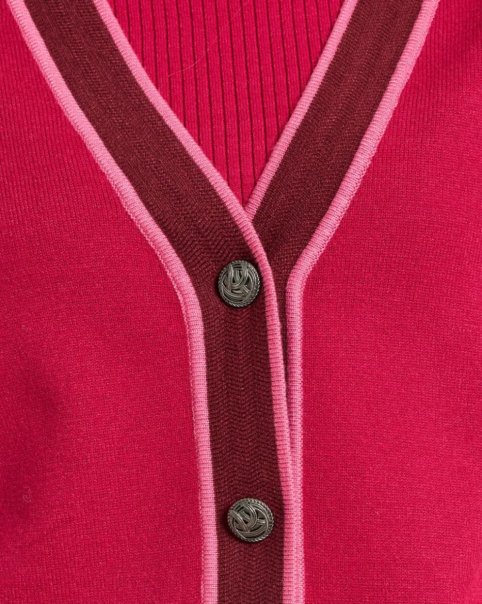 Cardigan mit farbigen Akzenten
