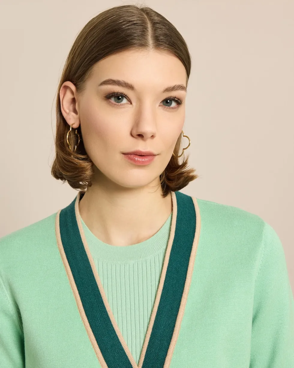 Cardigan mit farbigen Akzenten